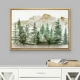 thumbnail image 1 of IDEA4WALL Framed Canvas Wall Art Woodland Nursery Decor Watercolor Mountain Forest Landscape Nature Wilderness Modern Rustic Scenic Print for Living Room, Bedroom, Office - 24"x36" Natural, 1 of 5