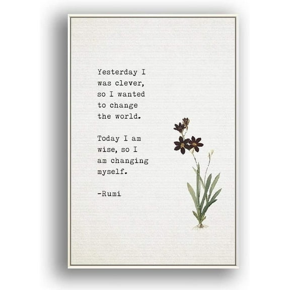 IDEA4WALL Framed Canvas Wall Art for Living Room, Bedroom Beautiful Quotes Canvas Prints for Modern Home Decoration Ready to Hang