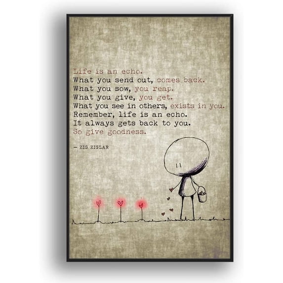 IDEA4WALL Framed Canvas Wall Art for Living Room, Bedroom Beautiful Quotes Canvas Prints for Modern Home Decoration Ready to Hang