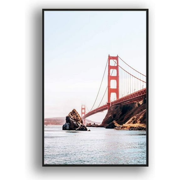 IDEA4WALL Framed Canvas Wall Art for Living Room, Bedroom Brooklyn Bridge and New York City Canvas Prints for Modern Home Decoration Ready to Hang