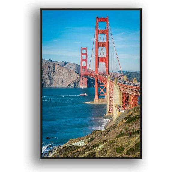 IDEA4WALL Framed Canvas Wall Art for Living Room, Bedroom Brooklyn Bridge and New York City Canvas Prints for Modern Home Decoration Ready to Hang