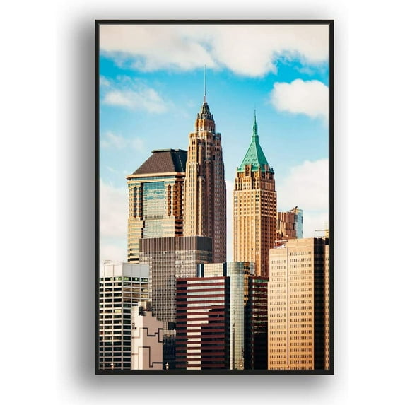IDEA4WALL Framed Canvas Wall Art for Living Room, Bedroom Brooklyn Bridge and New York City Canvas Prints for Modern Home Decoration Ready to Hang