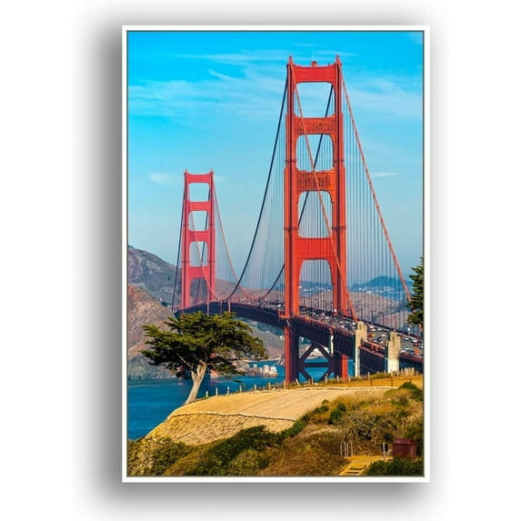 IDEA4WALL Framed Canvas Wall Art for Living Room, Bedroom Brooklyn Bridge and New York City Canvas Prints for Modern Home Decoration Ready to Hang