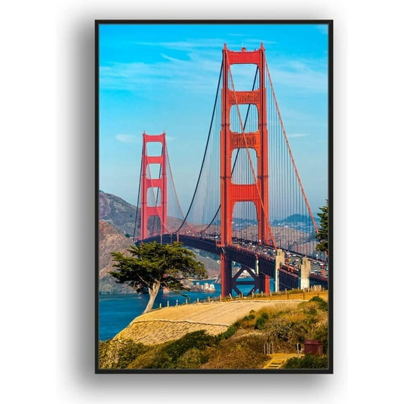 IDEA4WALL Framed Canvas Wall Art for Living Room, Bedroom Brooklyn Bridge and New York City Canvas Prints for Modern Home Decoration Ready to Hang