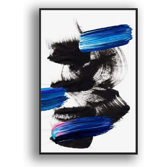 IDEA4WALL Framed Canvas Wall Art for Living Room, Bedroom Colored Brush Canvas Prints for Modern Home Decoration Ready to Hang