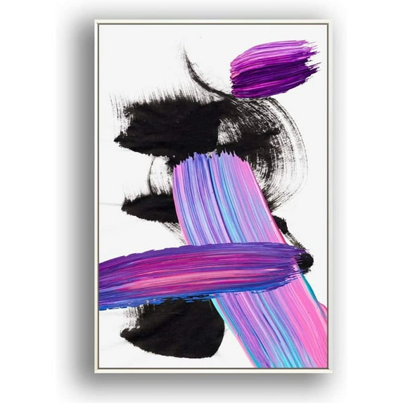 IDEA4WALL Framed Canvas Wall Art for Living Room, Bedroom Colored Brush Canvas Prints for Modern Home Decoration Ready to Hang