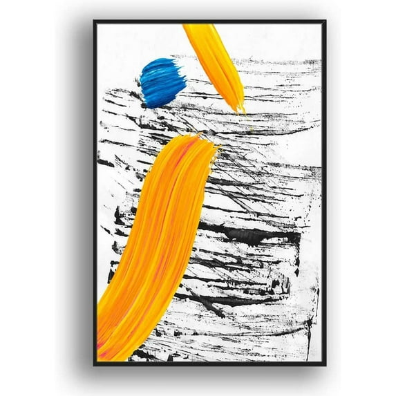 IDEA4WALL Framed Canvas Wall Art for Living Room, Bedroom Colored Brush Canvas Prints for Modern Home Decoration Ready to Hang