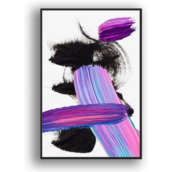 IDEA4WALL Framed Canvas Wall Art for Living Room, Bedroom Colored Brush Canvas Prints for Modern Home Decoration Ready to Hang