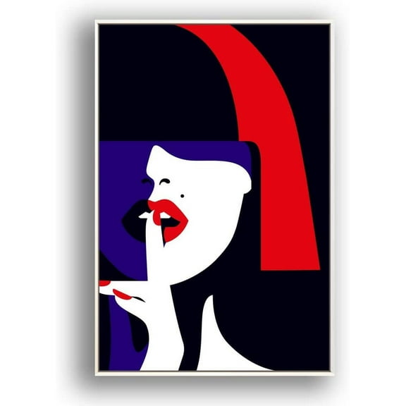 IDEA4WALL Framed Canvas Wall Art for Living Room, Bedroom Fashion Girl Canvas Prints for Modern Home Decoration Ready to Hang - 16"x24" inches