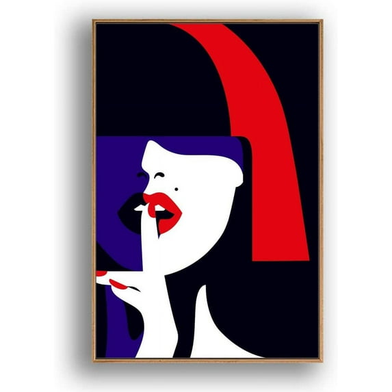 IDEA4WALL Framed Canvas Wall Art for Living Room, Bedroom Fashion Girl Canvas Prints for Modern Home Decoration Ready to Hang - 24"x36" inches