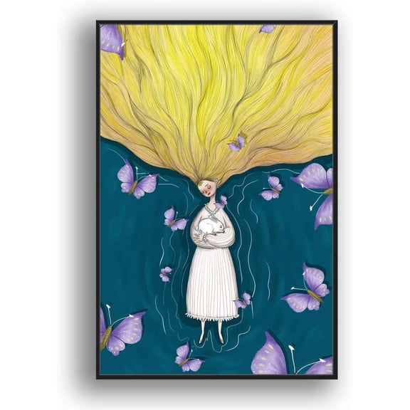 IDEA4WALL Framed Canvas Wall Art for Living Room, Bedroom Flow in The Dream Canvas Prints for Modern Home Decoration Ready to Hang