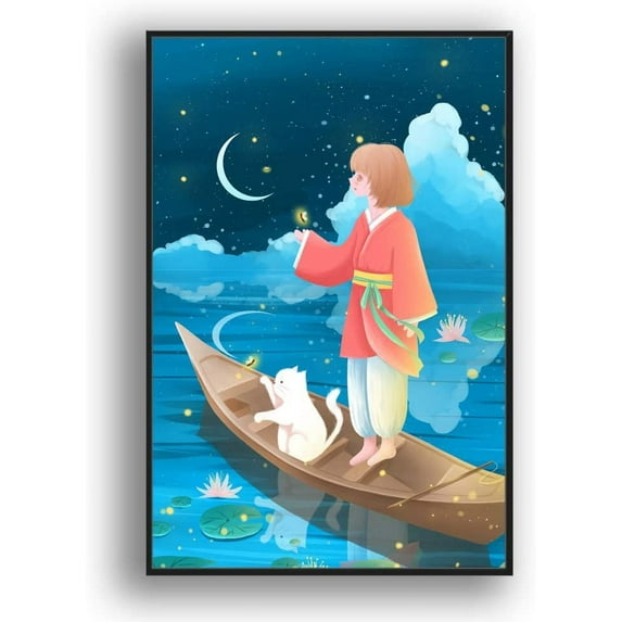 IDEA4WALL Framed Canvas Wall Art for Living Room, Bedroom Flow in The Dream Canvas Prints for Modern Home Decoration Ready to Hang