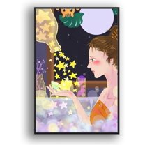 IDEA4WALL Framed Canvas Wall Art for Living Room, Bedroom Flow in The Dream Canvas Prints for Modern Home Decoration Ready to Hang