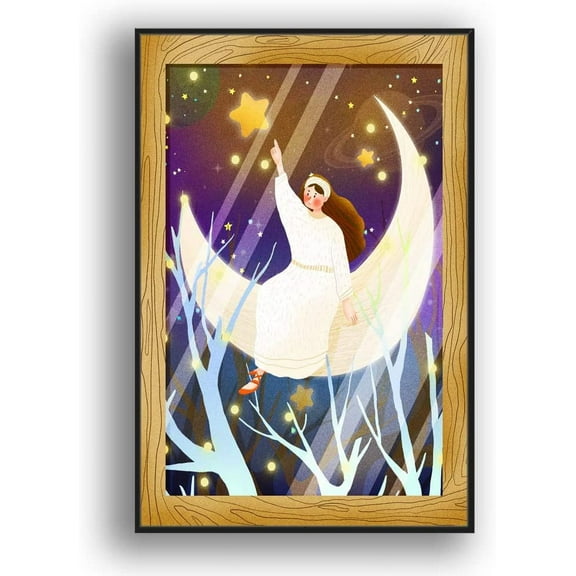 IDEA4WALL Framed Canvas Wall Art for Living Room, Bedroom Flow in The Dream Canvas Prints for Modern Home Decoration Ready to Hang