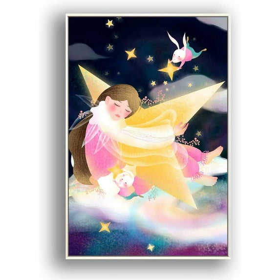 IDEA4WALL Framed Canvas Wall Art for Living Room, Bedroom Flow in The Dream Canvas Prints for Modern Home Decoration Ready to Hang