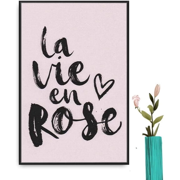 IDEA4WALL Framed Canvas Wall Art for Living Room, Bedroom French Quotes Canvas Prints for Modern Home Decoration Ready to Hang