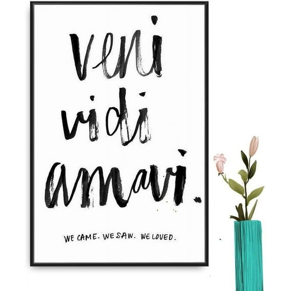 IDEA4WALL Framed Canvas Wall Art for Living Room, Bedroom French Quotes Canvas Prints for Modern Home Decoration Ready to Hang