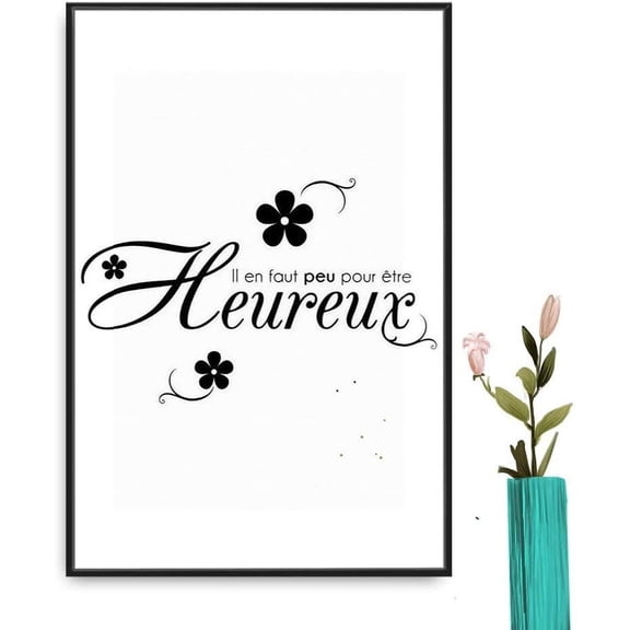 IDEA4WALL Framed Canvas Wall Art for Living Room, Bedroom French Quotes Canvas Prints for Modern Home Decoration Ready to Hang