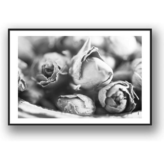 IDEA4WALL Framed Canvas Wall Art for Living Room, Bedroom Grey Rose Flowers Canvas Prints for Modern Home Decoration Ready to Hang
