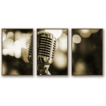 IDEA4WALL Framed Canvas Wall Art for Living Room, Bedroom Microphone Canvas Prints for Modern Home Decoration Ready to Hang