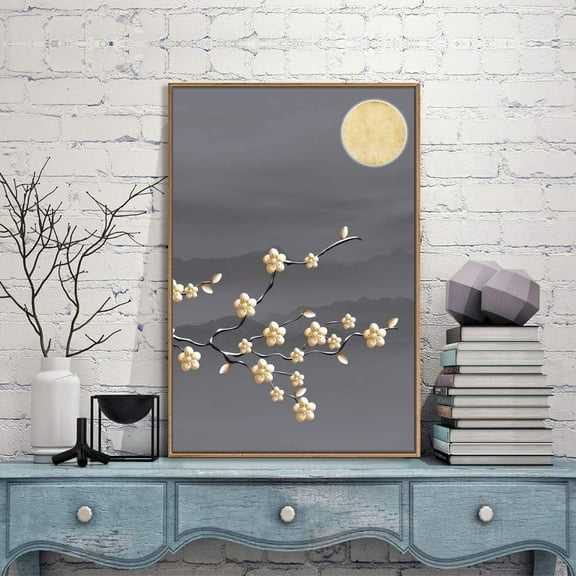 IDEA4WALL Framed Canvas Wall Art for Living Room, Bedroom Moon Canvas Prints for Modern Home Decoration Ready to Hang