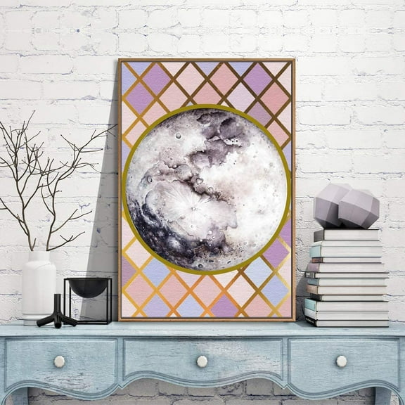 IDEA4WALL Framed Canvas Wall Art for Living Room, Bedroom Moon Canvas Prints for Modern Home Decoration Ready to Hang