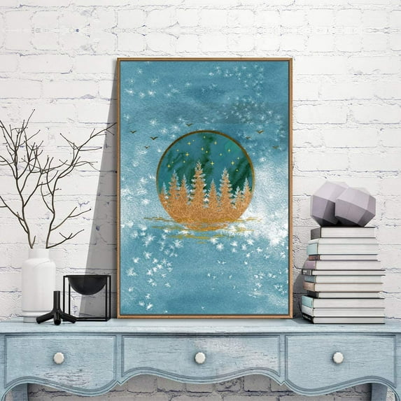 IDEA4WALL Framed Canvas Wall Art for Living Room, Bedroom Moon Canvas Prints for Modern Home Decoration Ready to Hang