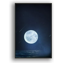 IDEA4WALL Framed Canvas Wall Art for Living Room, Bedroom Moon with Bright Canvas Prints for Modern Home Decoration Ready to Hang