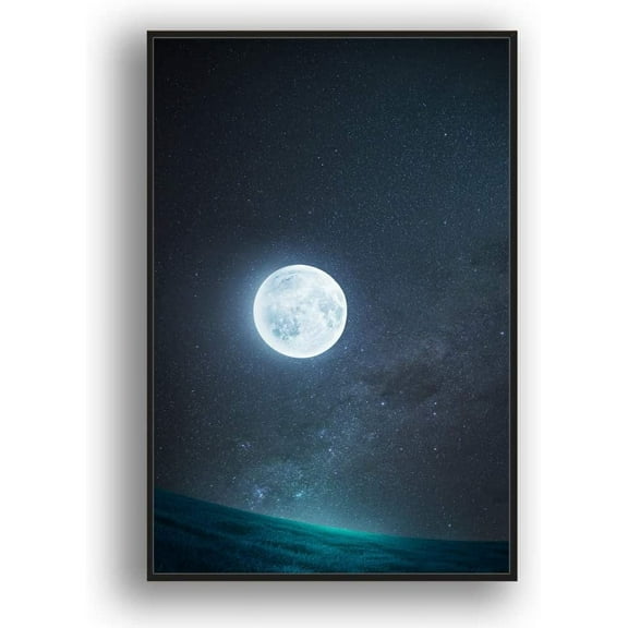 IDEA4WALL Framed Canvas Wall Art for Living Room, Bedroom Moon with Bright Canvas Prints for Modern Home Decoration Ready to Hang