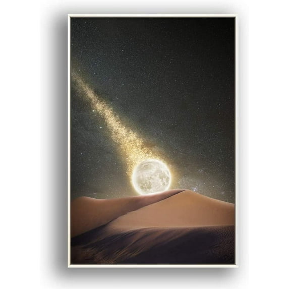 IDEA4WALL Framed Canvas Wall Art for Living Room, Bedroom Moon with Bright Canvas Prints for Modern Home Decoration Ready to Hang