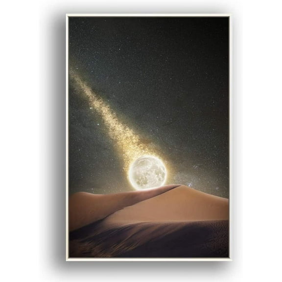 IDEA4WALL Framed Canvas Wall Art for Living Room, Bedroom Moon with Bright Canvas Prints for Modern Home Decoration Ready to Hang