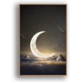 thumbnail image 1 of IDEA4WALL Framed Canvas Wall Art for Living Room, Bedroom Moon with Bright Canvas Prints for Modern Home Decoration Ready to Hang, 1 of 4
