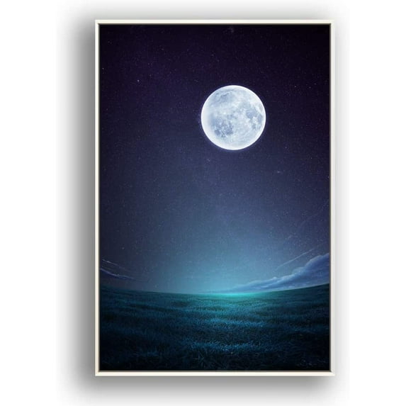 IDEA4WALL Framed Canvas Wall Art for Living Room, Bedroom Moon with Bright Canvas Prints for Modern Home Decoration Ready to Hang