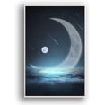 thumbnail image 1 of IDEA4WALL Framed Canvas Wall Art for Living Room, Bedroom Moon with Bright Canvas Prints for Modern Home Decoration Ready to Hang, 1 of 4