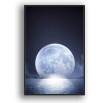 IDEA4WALL Framed Canvas Wall Art for Living Room, Bedroom Moon with Bright Canvas Prints for Modern Home Decoration Ready to Hang