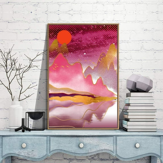 IDEA4WALL Framed Canvas Wall Art for Living Room, Bedroom Nordic Style Mountains Canvas Prints for Modern Home Decoration Ready to Hang