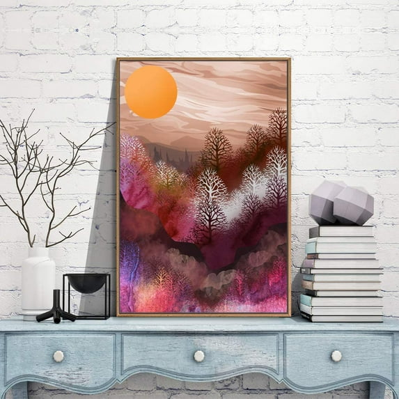 IDEA4WALL Framed Canvas Wall Art for Living Room, Bedroom Nordic Style Mountains Canvas Prints for Modern Home Decoration Ready to Hang