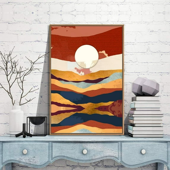 IDEA4WALL Framed Canvas Wall Art for Living Room, Bedroom Nordic Style Mountains Canvas Prints for Modern Home Decoration Ready to Hang