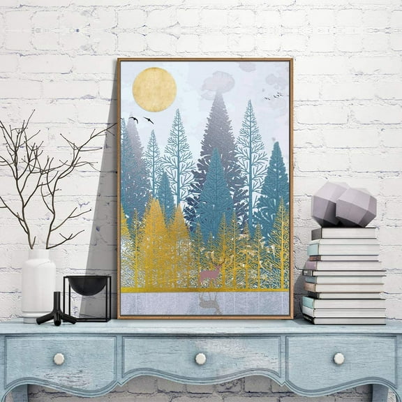 IDEA4WALL Framed Canvas Wall Art for Living Room, Bedroom Nordic Style Mountains Canvas Prints for Modern Home Decoration Ready to Hang