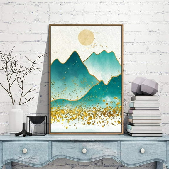 IDEA4WALL Framed Canvas Wall Art for Living Room, Bedroom Nordic Style Mountains Canvas Prints for Modern Home Decoration Ready to Hang