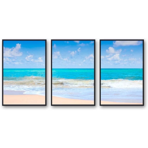 IDEA4WALL Framed Canvas Wall Art for Living Room, Bedroom Ocean Sea Beach Canvas Prints for Modern Home Decoration Ready to Hang
