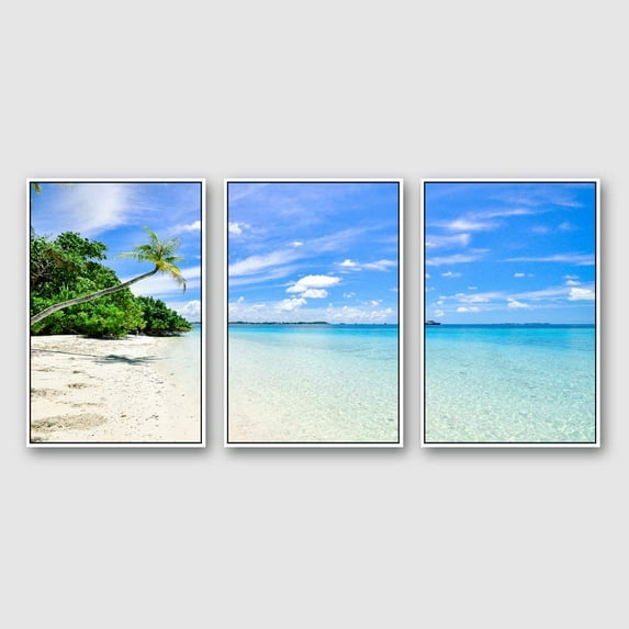 IDEA4WALL Framed Canvas Wall Art for Living Room, Bedroom Ocean Sea Beach Canvas Prints for Modern Home Decoration Ready to Hang