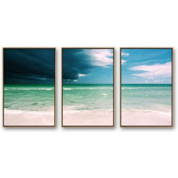 IDEA4WALL Framed Canvas Wall Art for Living Room, Bedroom Ocean Sea Beach Canvas Prints for Modern Home Decoration Ready to Hang