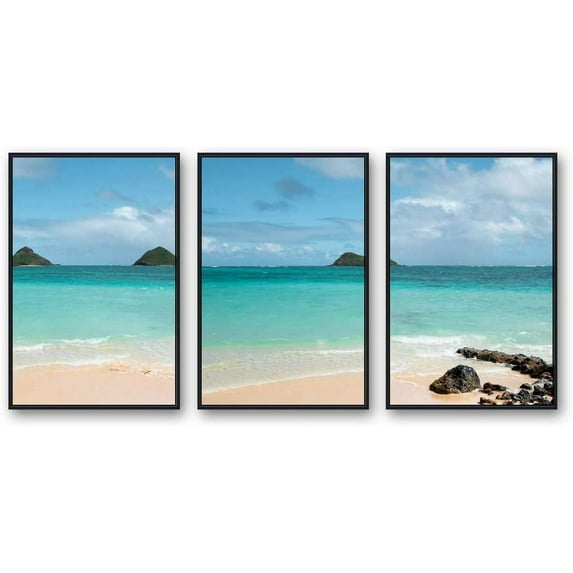 IDEA4WALL Framed Canvas Wall Art for Living Room, Bedroom Ocean Sea Beach Canvas Prints for Modern Home Decoration Ready to Hang