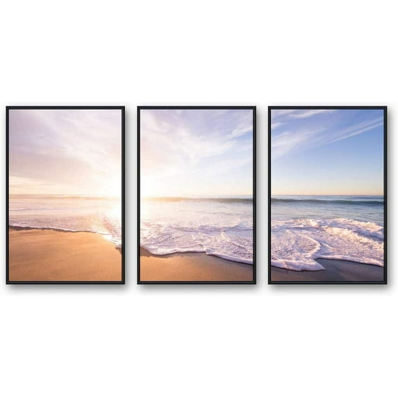 IDEA4WALL Framed Canvas Wall Art for Living Room, Bedroom Ocean Sea Beach Canvas Prints for Modern Home Decoration Ready to Hang