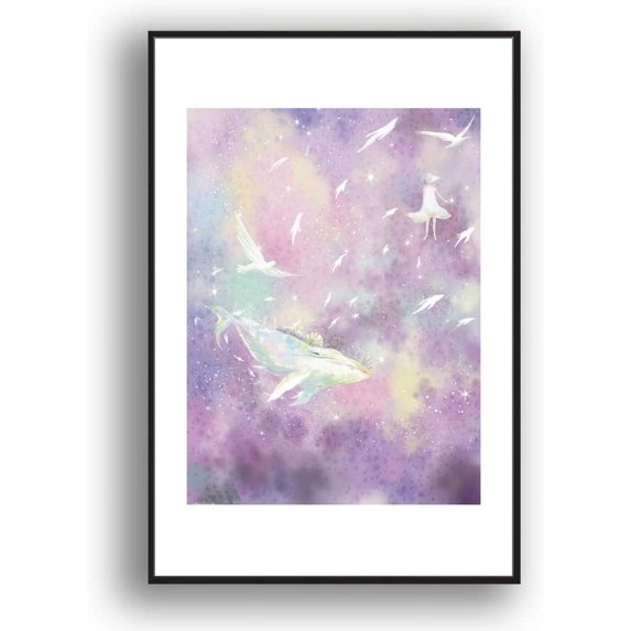 IDEA4WALL Framed Canvas Wall Art for Living Room, Bedroom Whale Canvas Prints for Modern Home Decoration Ready to Hang