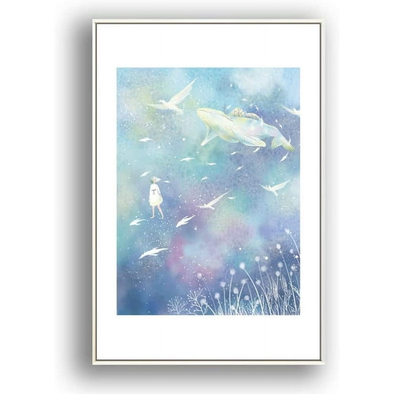 IDEA4WALL Framed Canvas Wall Art for Living Room, Bedroom Whale Canvas Prints for Modern Home Decoration Ready to Hang