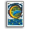 thumbnail image 1 of IDEA4WALL Framed Canvas Wall Art for Living Room, Bedroom Whale Canvas Prints for Modern Home Decoration Ready to Hang, 1 of 4