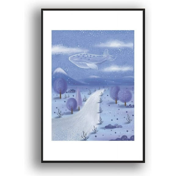 IDEA4WALL Framed Canvas Wall Art for Living Room, Bedroom Whale Canvas Prints for Modern Home Decoration Ready to Hang