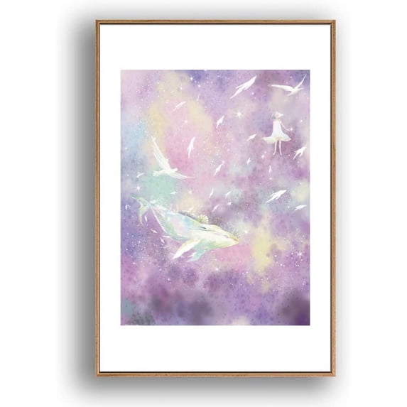 IDEA4WALL Framed Canvas Wall Art for Living Room, Bedroom Whale Canvas Prints for Modern Home Decoration Ready to Hang